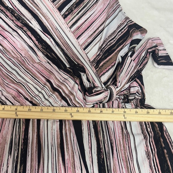 Connected Apparel Pink and Black Striped Jumpsuit/ Romper - Picture 7 of 12